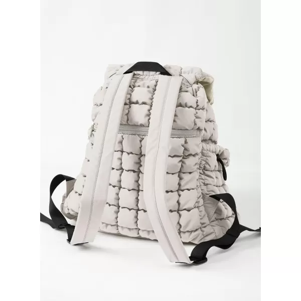 ODODOS Quilted Backpack for Women Lightweight Puffer Hiker Pack Drawstring Padding Travel Gym Bag CharcoalLight Gray