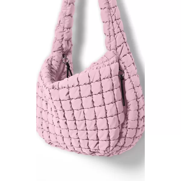 ODODOS Quilted Carryall Tote Bag for Women Crossbody Large Hobo Lightweight Padding Shoulder BagFragrant Lilac