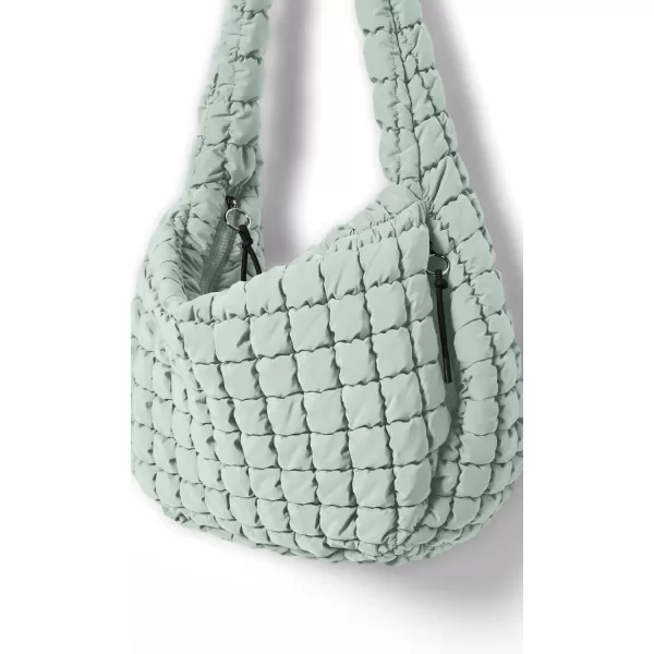 ODODOS Quilted Carryall Tote Bag for Women Crossbody Large Hobo Lightweight Padding Shoulder BagLight Green