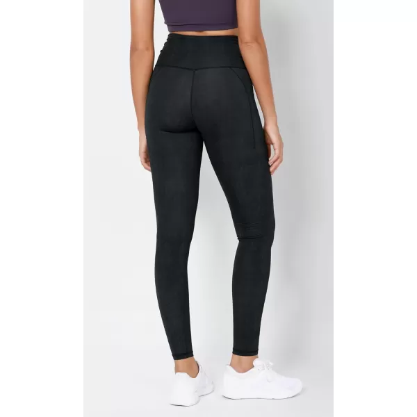 ODODOS Womens Gathered Cross Waist Yoga Leggings with Pockets 25quot  28quot Crossover Workout Yoga PantsNight Rain