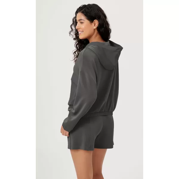 ODODOS Womens Modal Soft FullZip Hoodies with Pockets Casual Fall Outfit Hooded JacketCharcoal