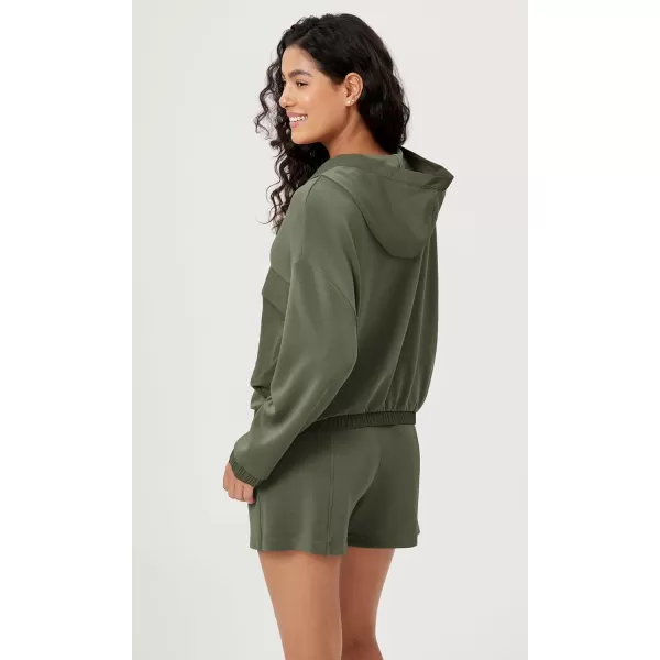 ODODOS Womens Modal Soft FullZip Hoodies with Pockets Casual Fall Outfit Hooded JacketDark Sage