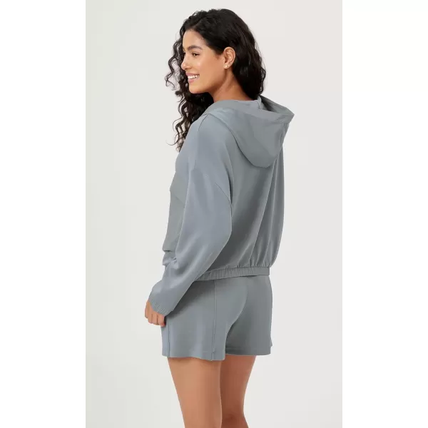 ODODOS Womens Modal Soft FullZip Hoodies with Pockets Casual Fall Outfit Hooded JacketGrey Blue