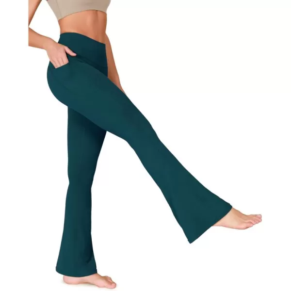 ODODOS Cloud Feeling Flared Pants with Pocket for Women High Waist Casual Bootcut Yoga Pants 30quot32quot InseamForest Teal