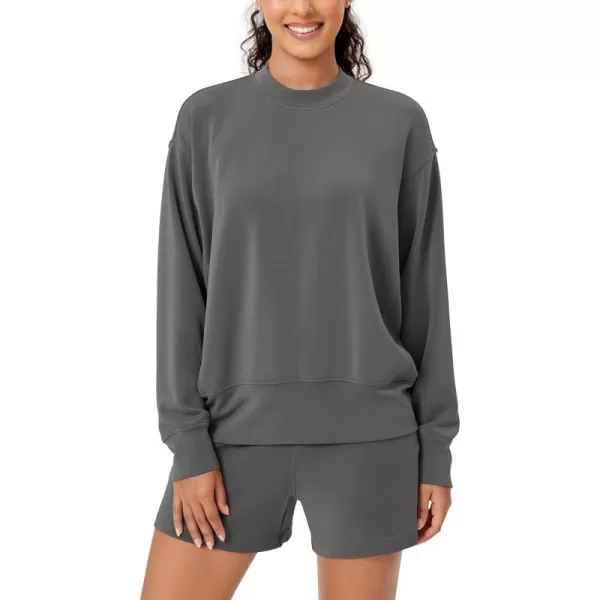 ODODOS Modal Soft Long Sleeve Oversized Sweatshirts for Women Crew Neck Pullover TopsCharcoal