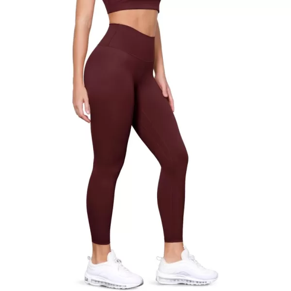 ODODOS ODLIFT Compression Leggings for Women 25quot  28quot High Waist Workout Yoga PantsBurgundy