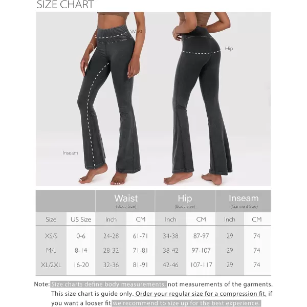 imageODODOS Seamless Flare Leggings for Women Ribbed High Waist Gym Workout Casual Bootcut Yoga PantsGrey