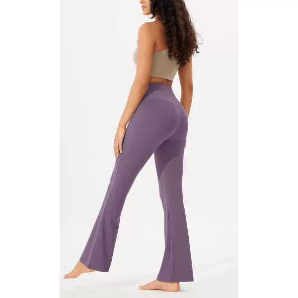 imageODODOS Womens Bootcut Yoga Pants Tummy Control Non See Through Bootleg Gym Workout PantsAsh Violet