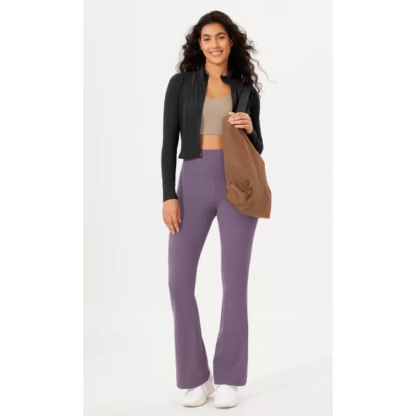 imageODODOS Womens Bootcut Yoga Pants Tummy Control Non See Through Bootleg Gym Workout PantsAsh Violet