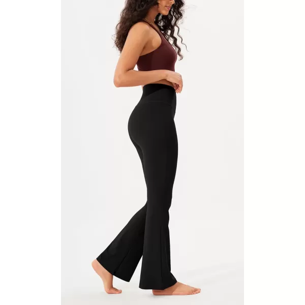 imageODODOS Womens Bootcut Yoga Pants Tummy Control Non See Through Bootleg Gym Workout PantsBlack