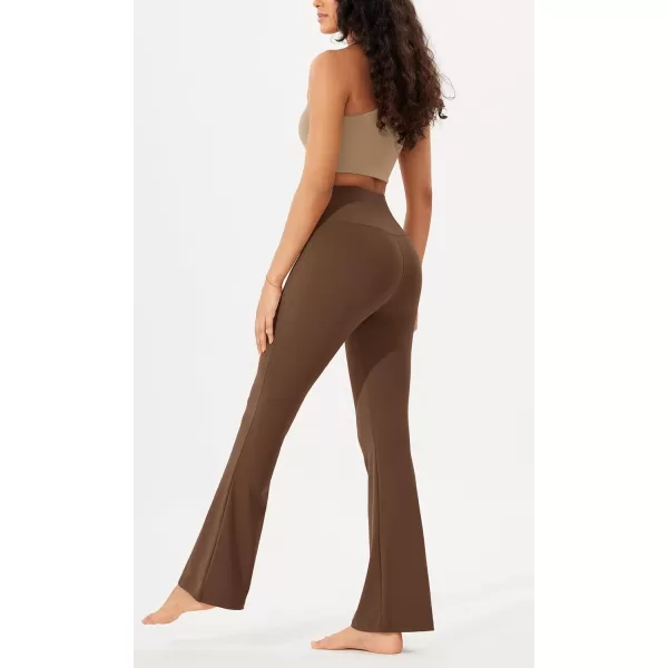 imageODODOS Womens Bootcut Yoga Pants Tummy Control Non See Through Bootleg Gym Workout PantsBrunette