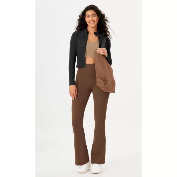 imageODODOS Womens Bootcut Yoga Pants Tummy Control Non See Through Bootleg Gym Workout PantsBrunette