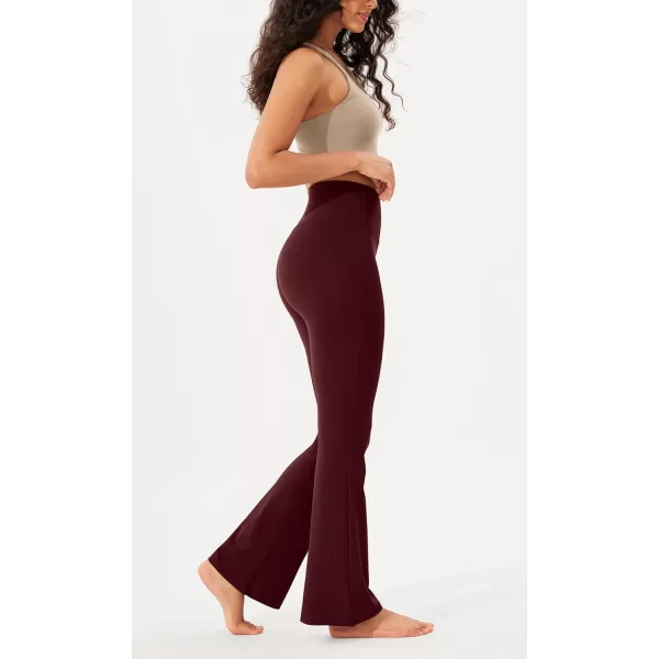 imageODODOS Womens Bootcut Yoga Pants Tummy Control Non See Through Bootleg Gym Workout PantsBurgundy