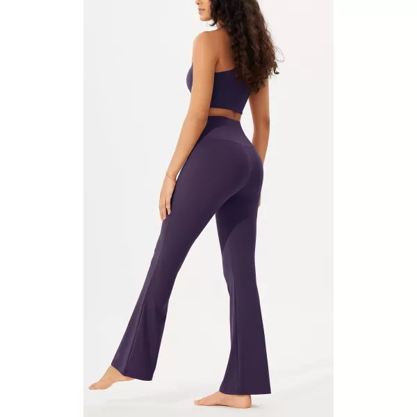 imageODODOS Womens Bootcut Yoga Pants Tummy Control Non See Through Bootleg Gym Workout PantsDark Purple