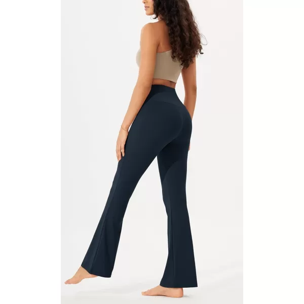 imageODODOS Womens Bootcut Yoga Pants Tummy Control Non See Through Bootleg Gym Workout PantsDeep Navy
