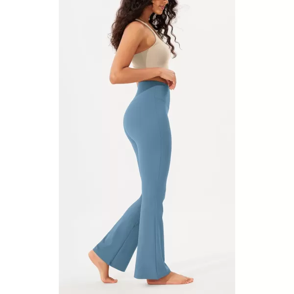 imageODODOS Womens Bootcut Yoga Pants Tummy Control Non See Through Bootleg Gym Workout PantsDream Blue