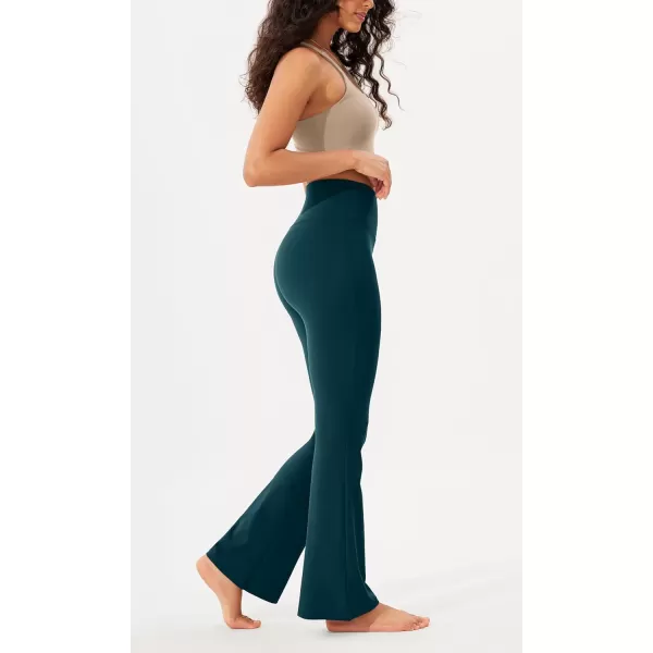 imageODODOS Womens Bootcut Yoga Pants Tummy Control Non See Through Bootleg Gym Workout PantsForest Teal