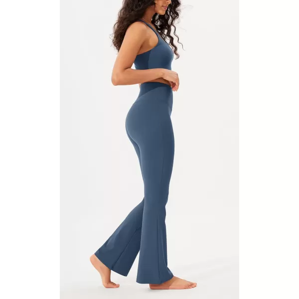imageODODOS Womens Bootcut Yoga Pants Tummy Control Non See Through Bootleg Gym Workout PantsInk Blue