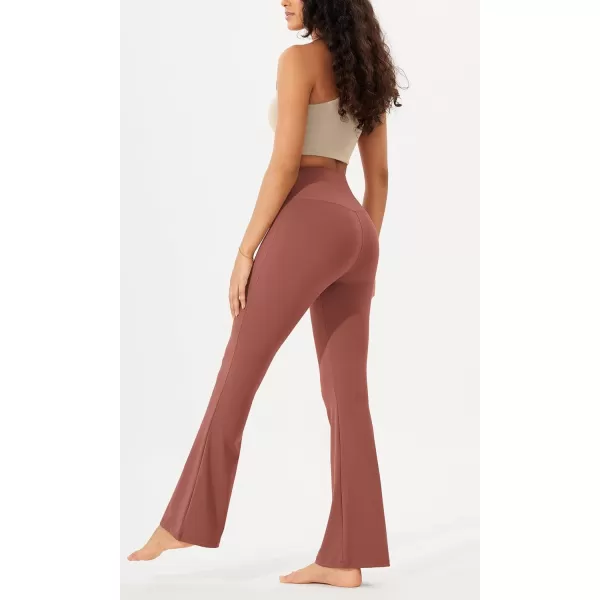 imageODODOS Womens Bootcut Yoga Pants Tummy Control Non See Through Bootleg Gym Workout PantsMauve
