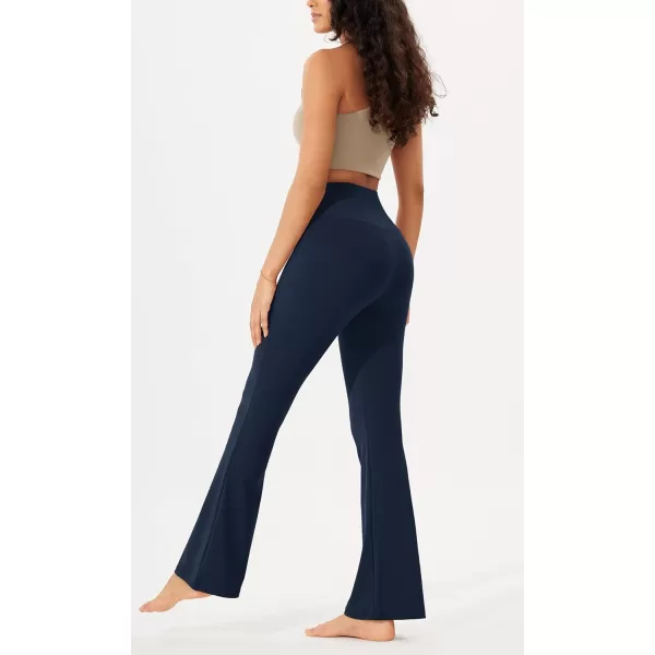 imageODODOS Womens Bootcut Yoga Pants Tummy Control Non See Through Bootleg Gym Workout PantsNavy