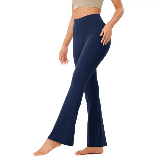 imageODODOS Womens Bootcut Yoga Pants Tummy Control Non See Through Bootleg Gym Workout PantsNavy