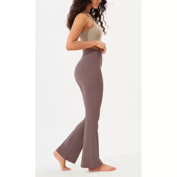 imageODODOS Womens Bootcut Yoga Pants Tummy Control Non See Through Bootleg Gym Workout PantsPurple Taupe