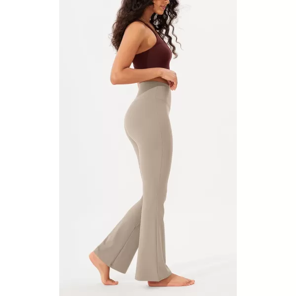 imageODODOS Womens Bootcut Yoga Pants Tummy Control Non See Through Bootleg Gym Workout PantsShaker Beige