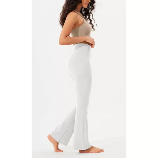 imageODODOS Womens Bootcut Yoga Pants Tummy Control Non See Through Bootleg Gym Workout PantsWhite