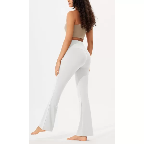 imageODODOS Womens Bootcut Yoga Pants Tummy Control Non See Through Bootleg Gym Workout PantsWhite