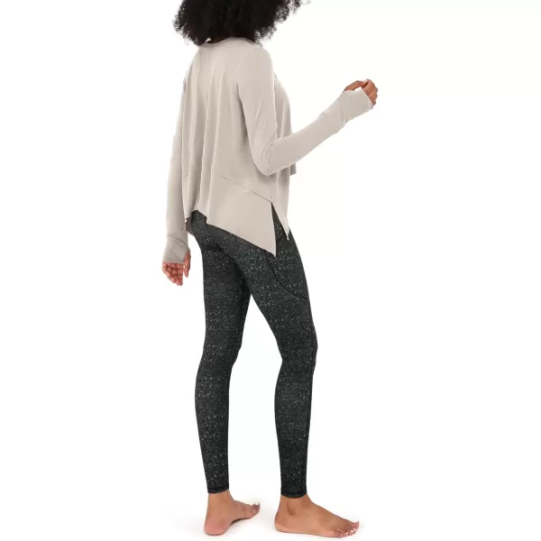 imageODODOS Long Sleeve Tee for Women with Thumb Hole Athletic Gym Workout Crop Tops Yoga ShirtsAbalonewashed