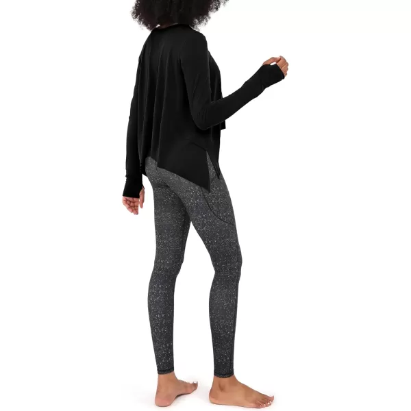 imageODODOS Long Sleeve Tee for Women with Thumb Hole Athletic Gym Workout Crop Tops Yoga ShirtsBlack