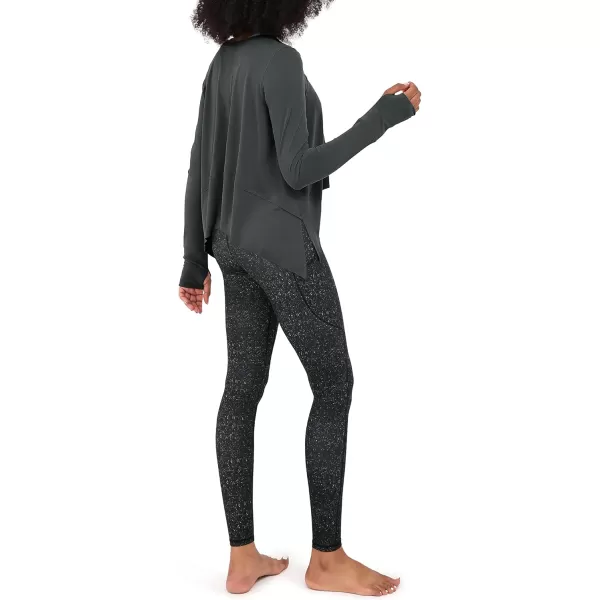imageODODOS Long Sleeve Tee for Women with Thumb Hole Athletic Gym Workout Crop Tops Yoga ShirtsDark Greywashed
