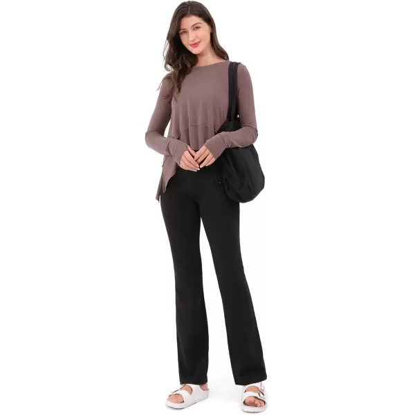 imageODODOS Long Sleeve Tee for Women with Thumb Hole Athletic Gym Workout Crop Tops Yoga ShirtsDusty Rosewashed