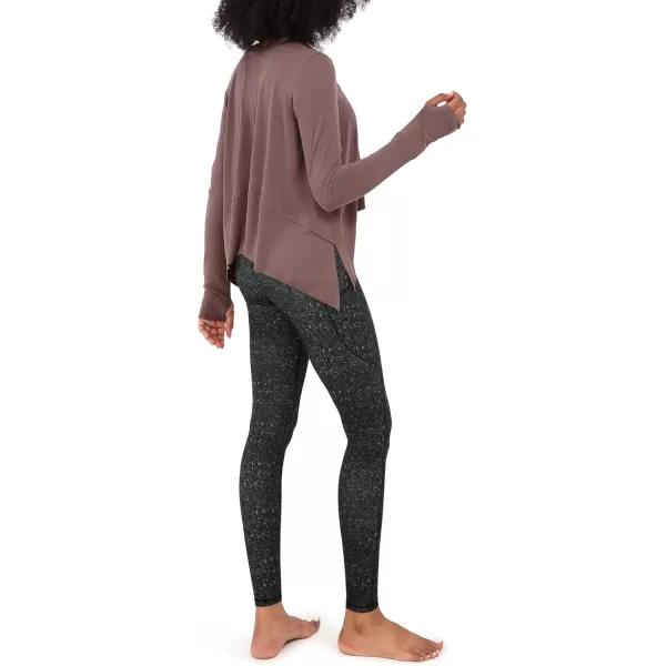imageODODOS Long Sleeve Tee for Women with Thumb Hole Athletic Gym Workout Crop Tops Yoga ShirtsDusty Rosewashed
