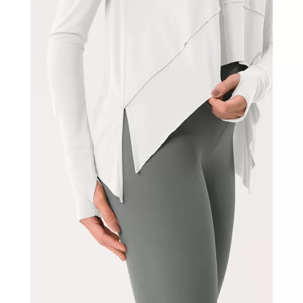 imageODODOS Long Sleeve Tee for Women with Thumb Hole Athletic Gym Workout Crop Tops Yoga ShirtsWhitewashed