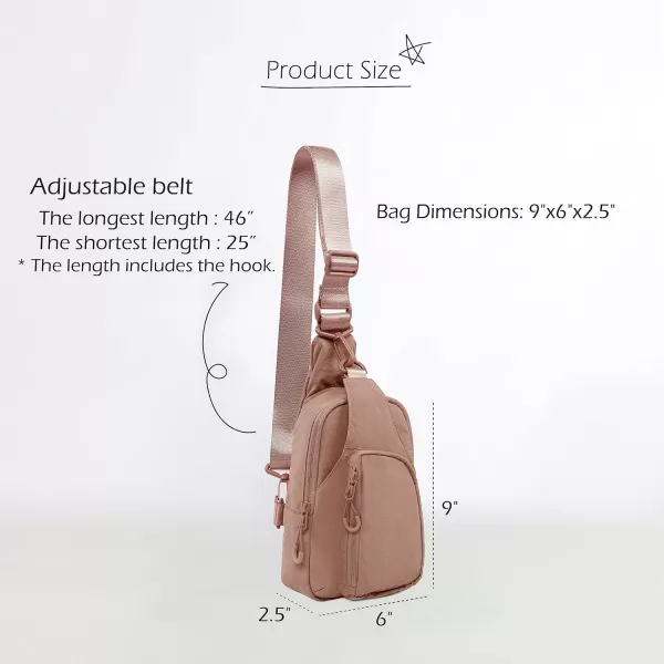 imageODODOS Daily Sling Bag with Adjustable Straps Crossbody Chest Bag Lightweight Small Backpack for Casual Traveling HikingBrown