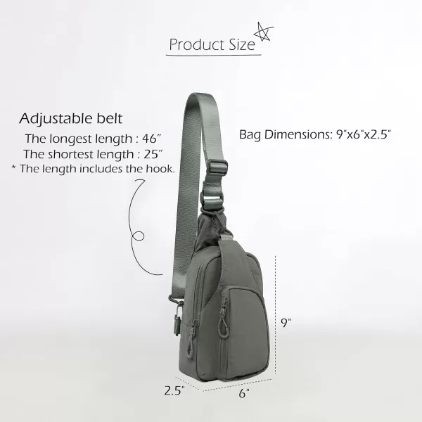 imageODODOS Daily Sling Bag with Adjustable Straps Crossbody Chest Bag Lightweight Small Backpack for Casual Traveling HikingCharcoal