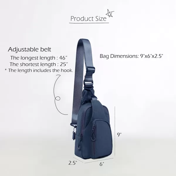 imageODODOS Daily Sling Bag with Adjustable Straps Crossbody Chest Bag Lightweight Small Backpack for Casual Traveling HikingPageant Blue