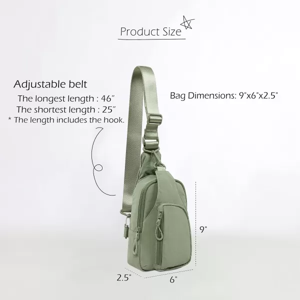 imageODODOS Daily Sling Bag with Adjustable Straps Crossbody Chest Bag Lightweight Small Backpack for Casual Traveling HikingSage Grey