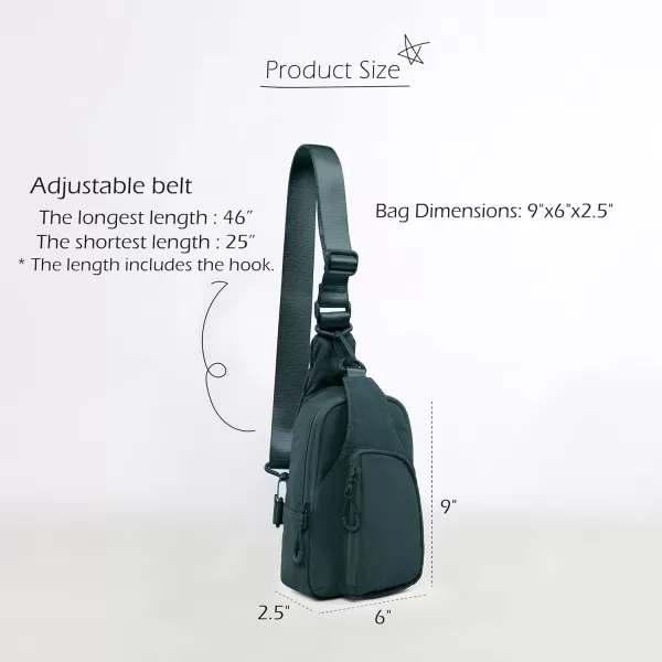 imageODODOS Daily Sling Bag with Adjustable Straps Crossbody Chest Bag Lightweight Small Backpack for Casual Traveling HikingSea Moss