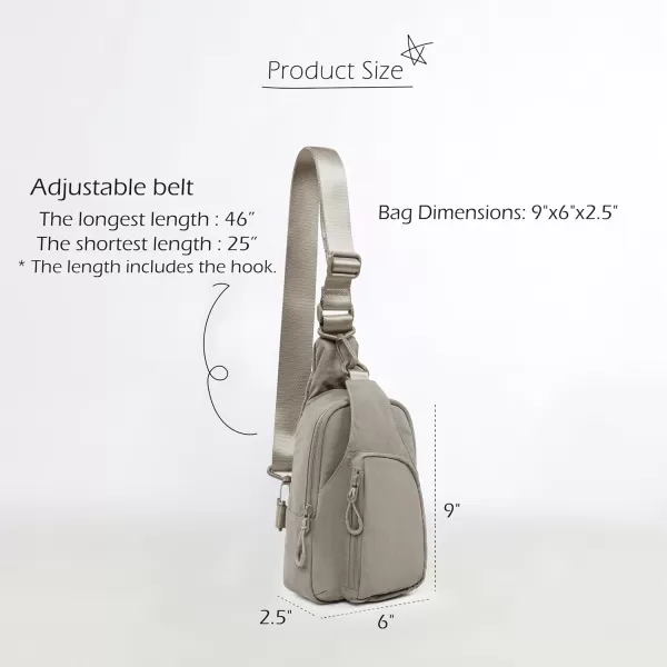 imageODODOS Daily Sling Bag with Adjustable Straps Crossbody Chest Bag Lightweight Small Backpack for Casual Traveling HikingTaupe