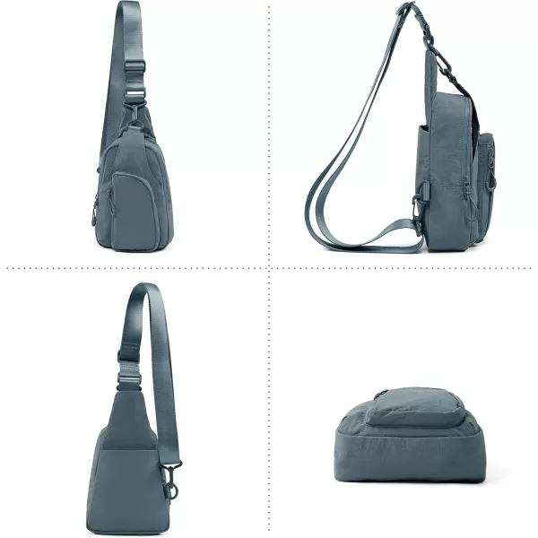 imageODODOS Daily Sling Bag with Adjustable Straps Crossbody Chest Bag Lightweight Small Backpack for Casual Traveling HikingTeal Blue