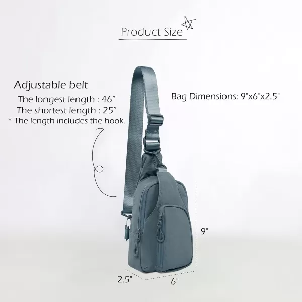 imageODODOS Daily Sling Bag with Adjustable Straps Crossbody Chest Bag Lightweight Small Backpack for Casual Traveling HikingTeal Blue