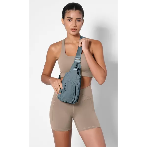 imageODODOS Daily Sling Bag with Adjustable Straps Crossbody Chest Bag Lightweight Small Backpack for Casual Traveling HikingTeal Blue