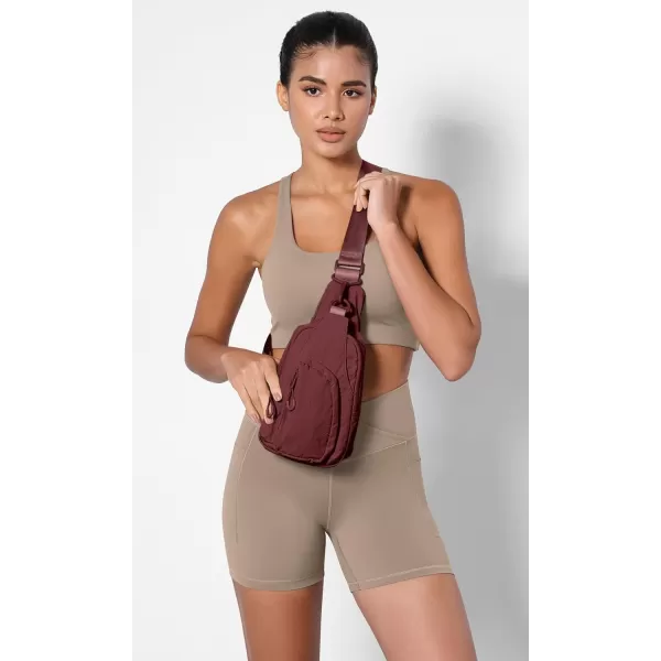 imageODODOS Daily Sling Bag with Adjustable Straps Crossbody Chest Bag Lightweight Small Backpack for Casual Traveling HikingWine