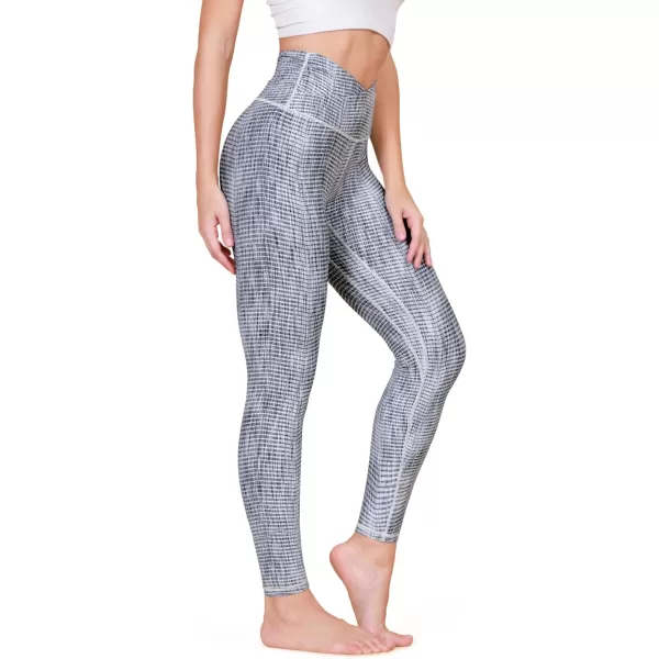 imageODODOS Womens Cross Waist Yoga Leggings with Inner Pocket 23quot25quot28quot Gathered Crossover Workout Yoga PantsChevron Gray