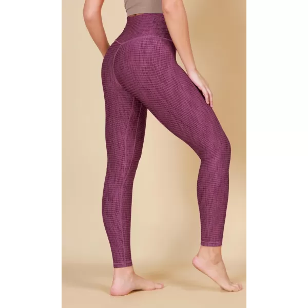 imageODODOS Womens Cross Waist Yoga Leggings with Inner Pocket 23quot25quot28quot Gathered Crossover Workout Yoga PantsChevron Plum