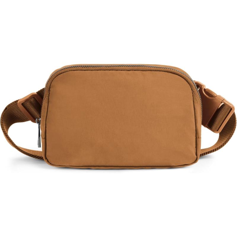 imageODODOS Unisex Mini Belt Bag with Adjustable Strap Small Fanny Pack for Workout Running Traveling Hiking IvorySugar Almond