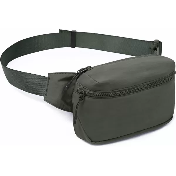 imageODODOS 2L Belt Bag for Women Men Crossbody Fanny Packs with Adjustable Strap Waist Pouch for Workout Hiking Running Travel Light GreyCharcoal