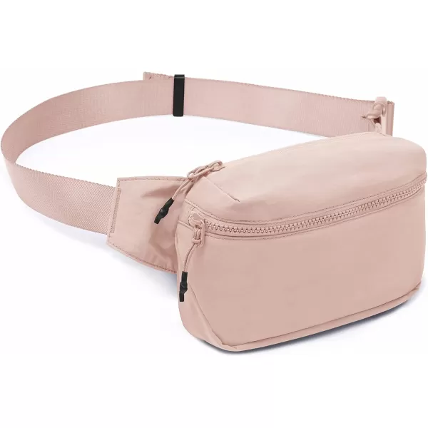 imageODODOS 2L Belt Bag for Women Men Crossbody Fanny Packs with Adjustable Strap Waist Pouch for Workout Hiking Running Travel Light GreyLight Pink